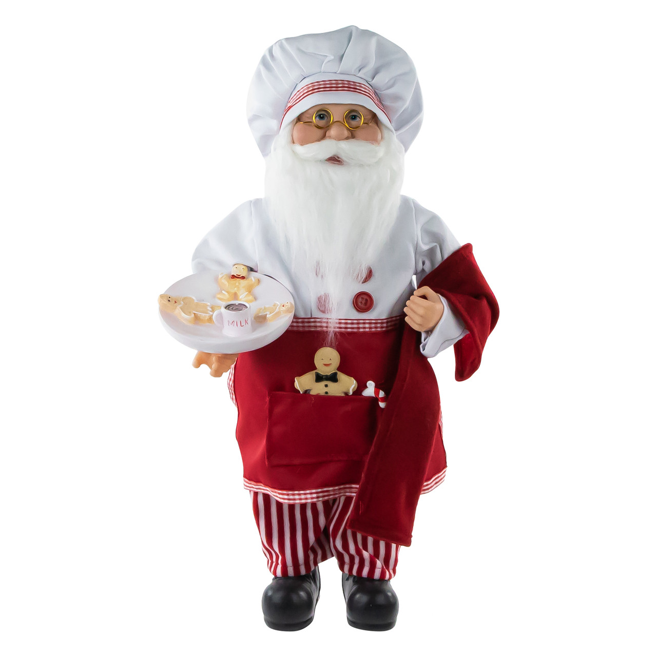 16" Chef Santa with Cookies and Napkin Christmas Figure