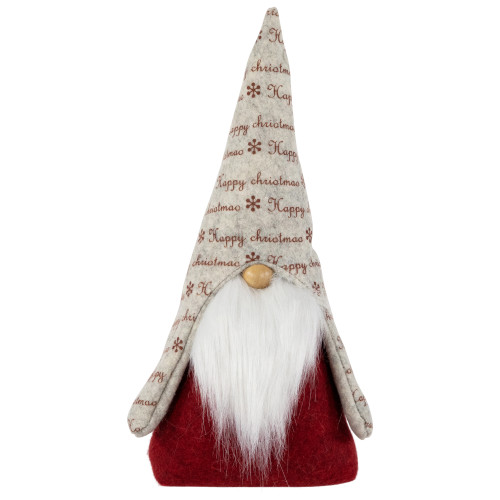 Standing Gnome with Snowflake Hat "Happy Christmas" Figure - 12"