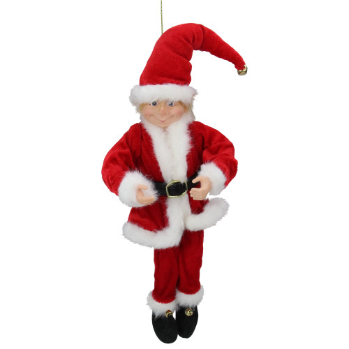 Bendable Elf in Santa Suit - 15" - Red and White