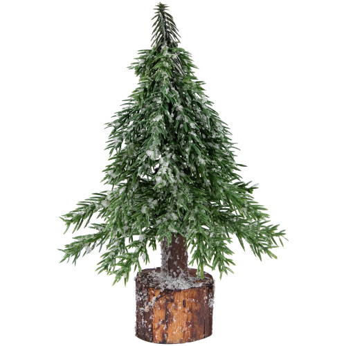 Frosted Icy Pine Christmas Tree with Jute Base - 7.5"