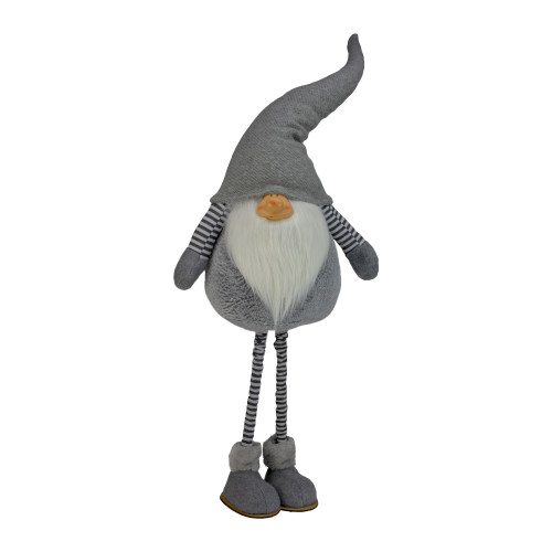 Chubby Adjustable Height Smirking Gnome - 42" - Gray and White
