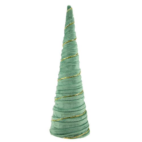 Twisted Cone Tree with Garland Christmas Decoration - 11.5" - Green