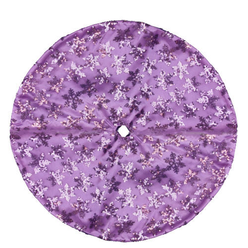 20" Purple Sequin Snowflake Mini Christmas Tree Skirt
