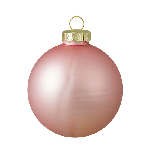 9ct Shiny and Matte Pink and Gold Glass Ball Christmas Ornaments 2.5" (65mm)