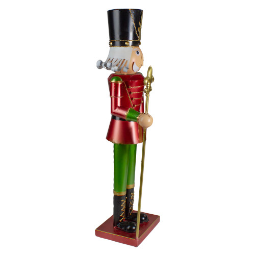 23.75" Red and Green Metal Nutcracker Soldier Christmas Decoration