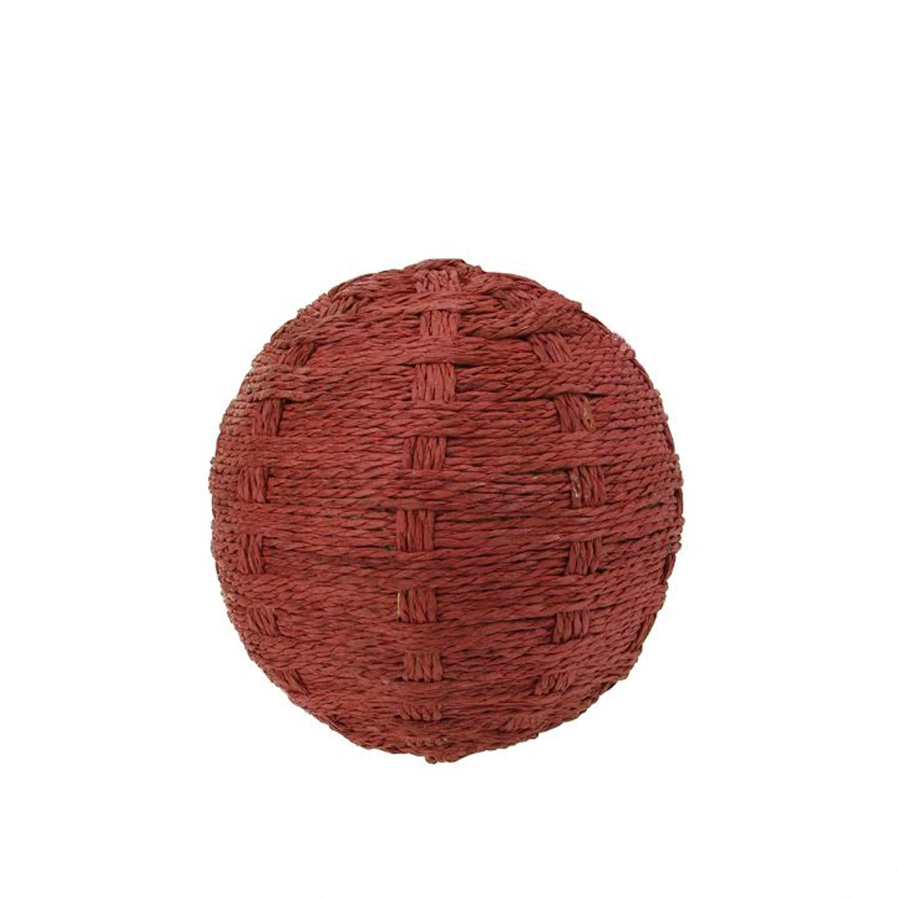 4" Brick Red Basket Weave Christmas Ball Decoration