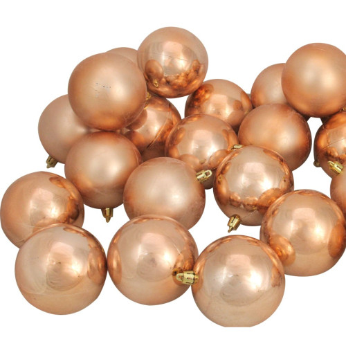 60ct Almond Brown Shatterproof 2-Finish Christmas Ball Ornaments 2.5" (60mm)