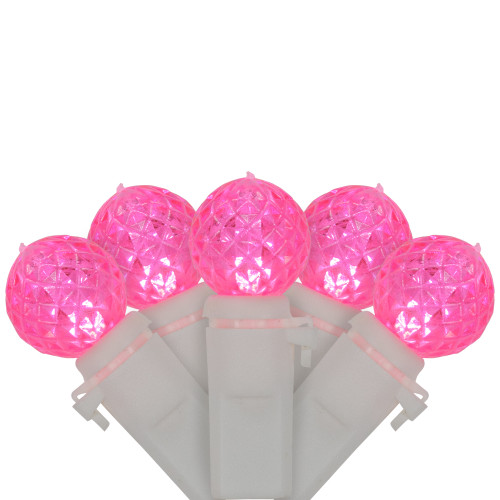 LED G12 Berry Christmas Lights - Pink - 16' White Wire - 50 ct