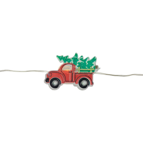 20-Count LED Truck Hauling Tree Micro Christmas Light Set, 6ft, Silver Wire