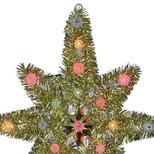 21" Lighted Gold Star of Bethlehem Christmas Tree Topper - Multicolor Lights