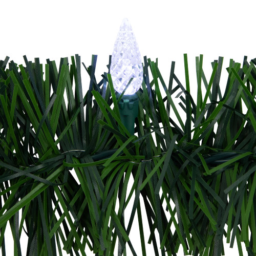 18' x 3" Pre-Lit Pine Artificial Christmas Garland, Pure White LED Faceted Lights