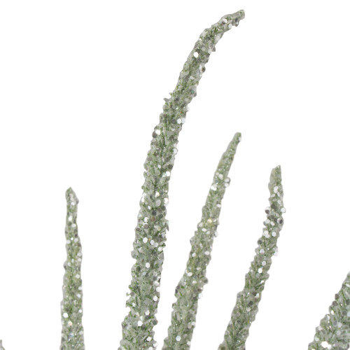 25" White Glittered Artificial Foxtail Christmas Spray