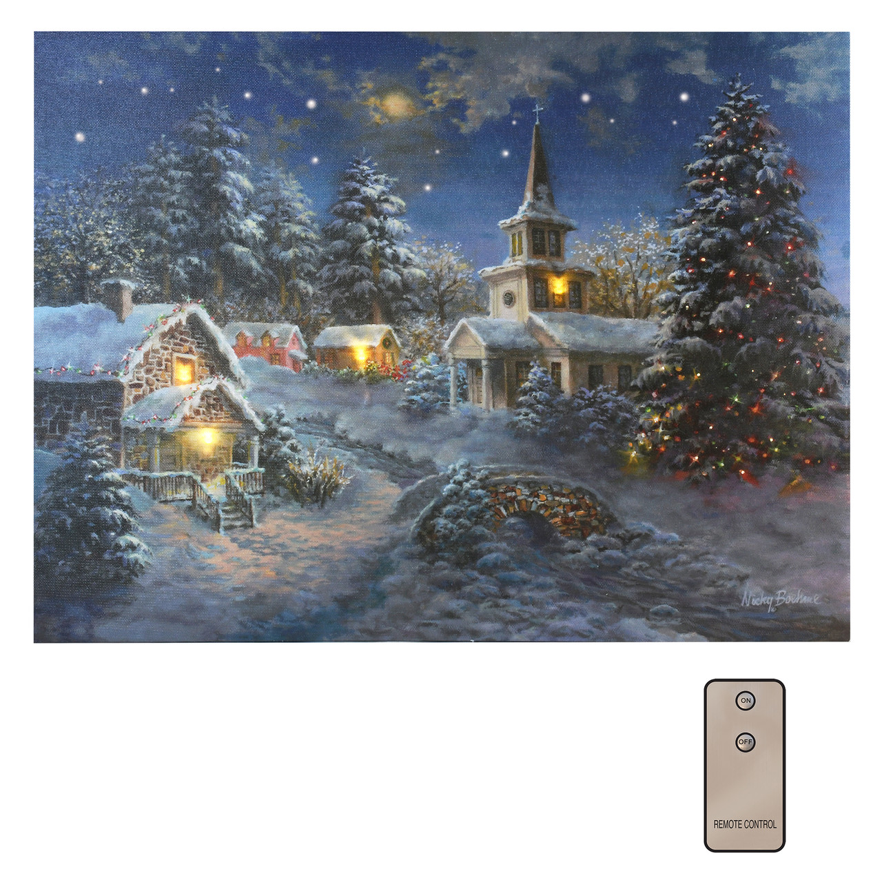 Battery-Operated Lighted Wall Art - Winter Village
