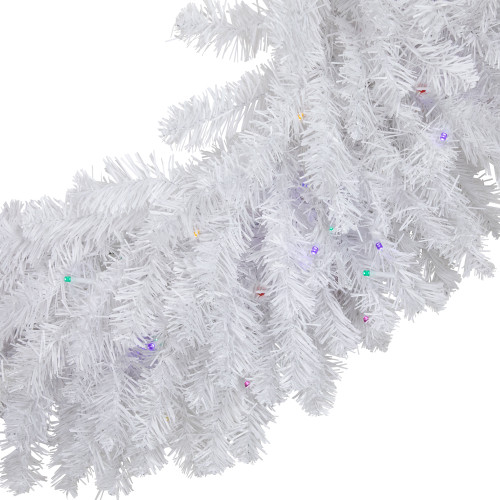 Pre-Lit White Pine Battery Operated Christmas Wreath - 36" - Multicolor LED Lights