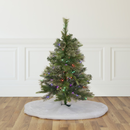 3' Pre-Lit Kingston Cashmere Pine Full Artificial Christmas Tree, Multi LED Lights