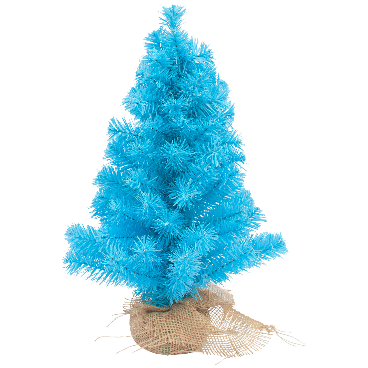 Pine Christmas Tree in Natural Jute Base - 18" - Cerulean Blue - Unlit
