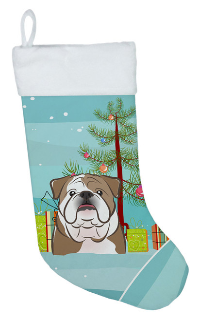 Christmas Tree and English Bulldog  Christmas Stocking BB1591CS