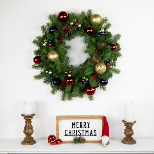 6.75" Multicolor Shatterproof Ball Ornament Christmas Pick