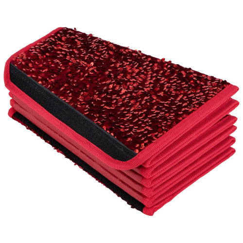 26" Red Sequins Hexagonal Christmas Tree Collar