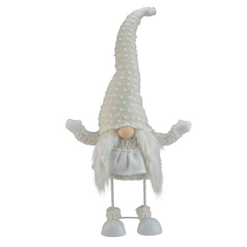 Spring Loaded Serena Christmas Gnome with Pigtails - 24.5" - White and Beige