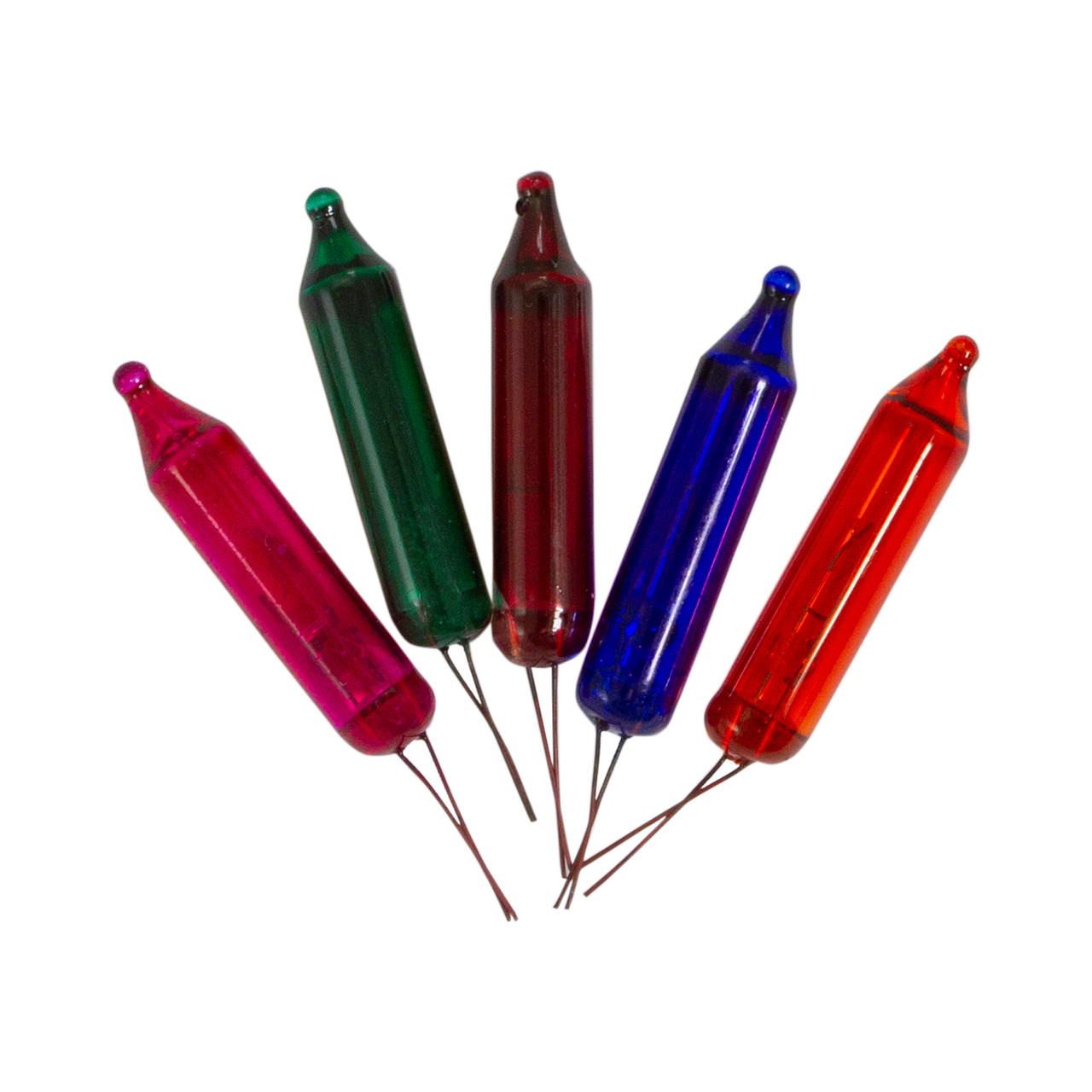 Pack of 5 Multi-Color Mini Christmas Replacement Bulbs, 6 Volts