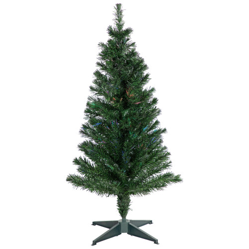 4' Multi-Color Fiber Optic Pine Christmas Tree