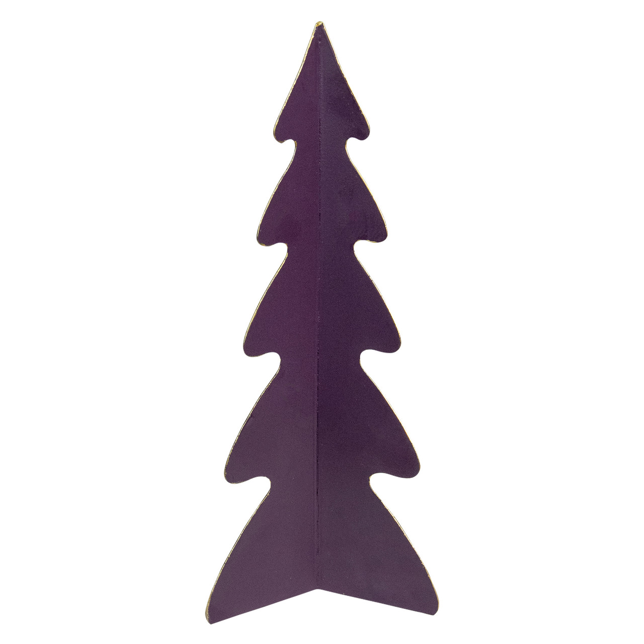Triangular Christmas Tree with Curved Edges Decoration - 12" - Purple