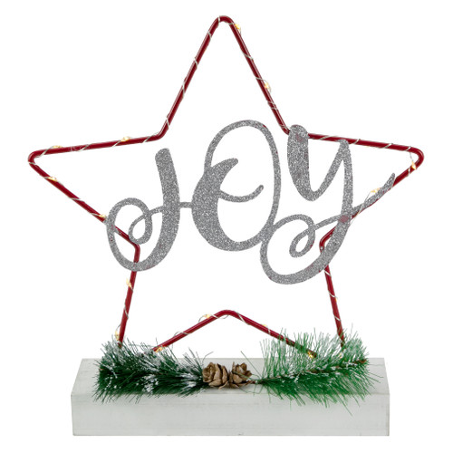 LED Lighted Star Silhouette Christmas "Joy" Sign - 11"