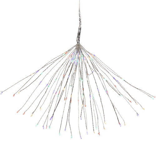 20" LED Lighted Firework Silver Branch Christmas Decoration - Multi-Color Lights