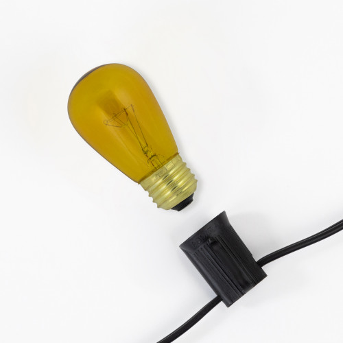 Pack of 25 Incandescent S14 Yellow Christmas Replacement Bulbs