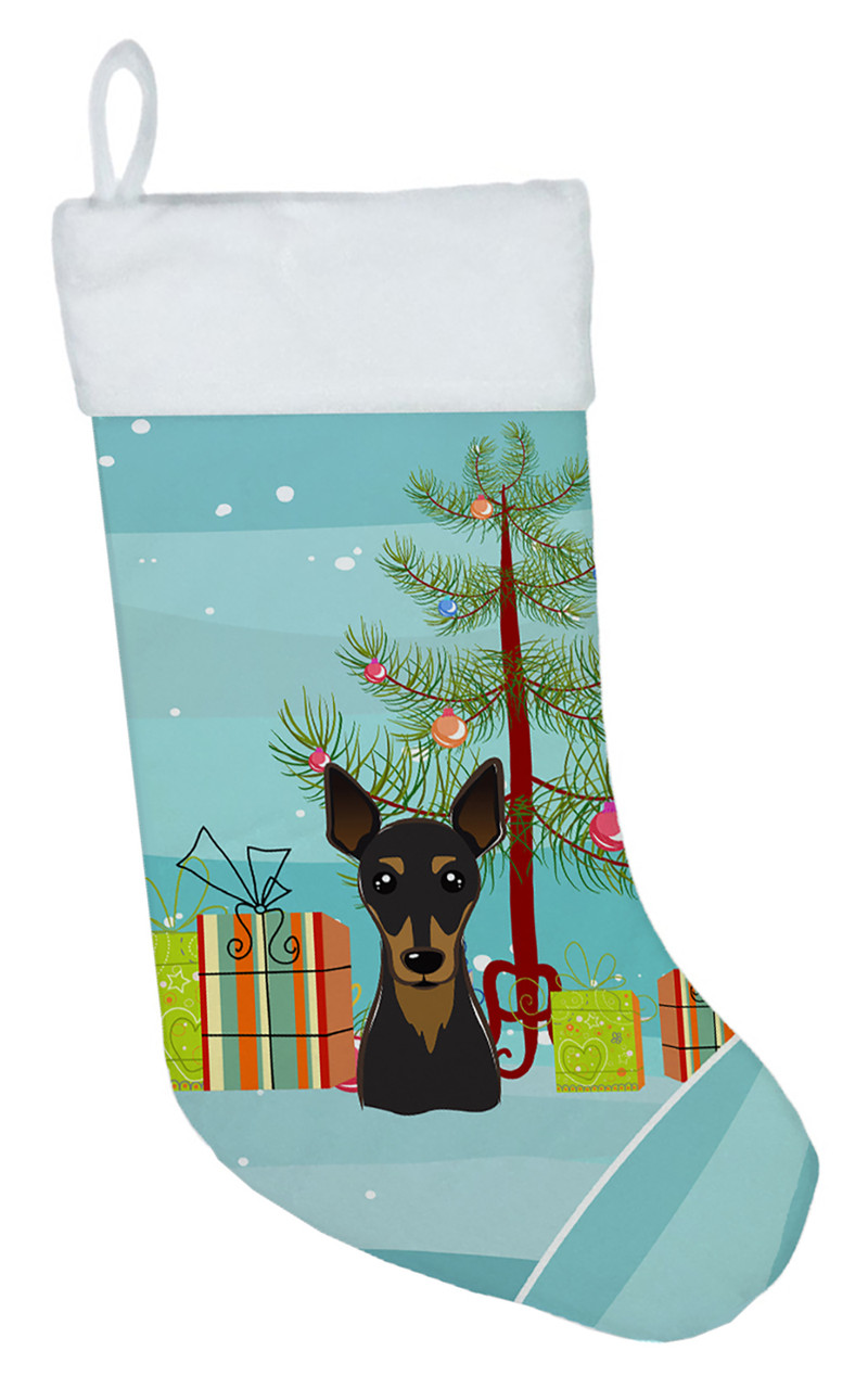 Christmas Tree and Min Pin Christmas Stocking BB1612CS