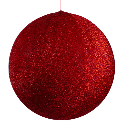Inflatable Tinsel Commercial Christmas Ball Outdoor Ornament - 23.5" - Red
