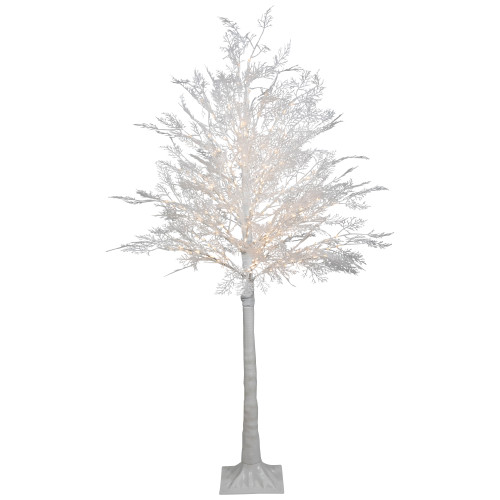 5' LED Lighted White Lace Artificial Christmas Tree - Warm White Lights