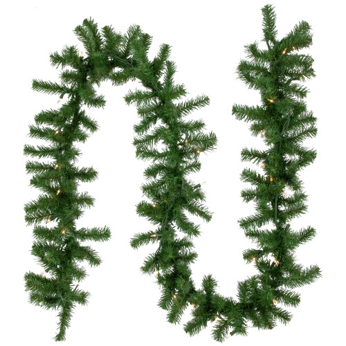 9' x 10" Pre-Lit Dorchester Pine Artificial Christmas Garland, Clear Lights