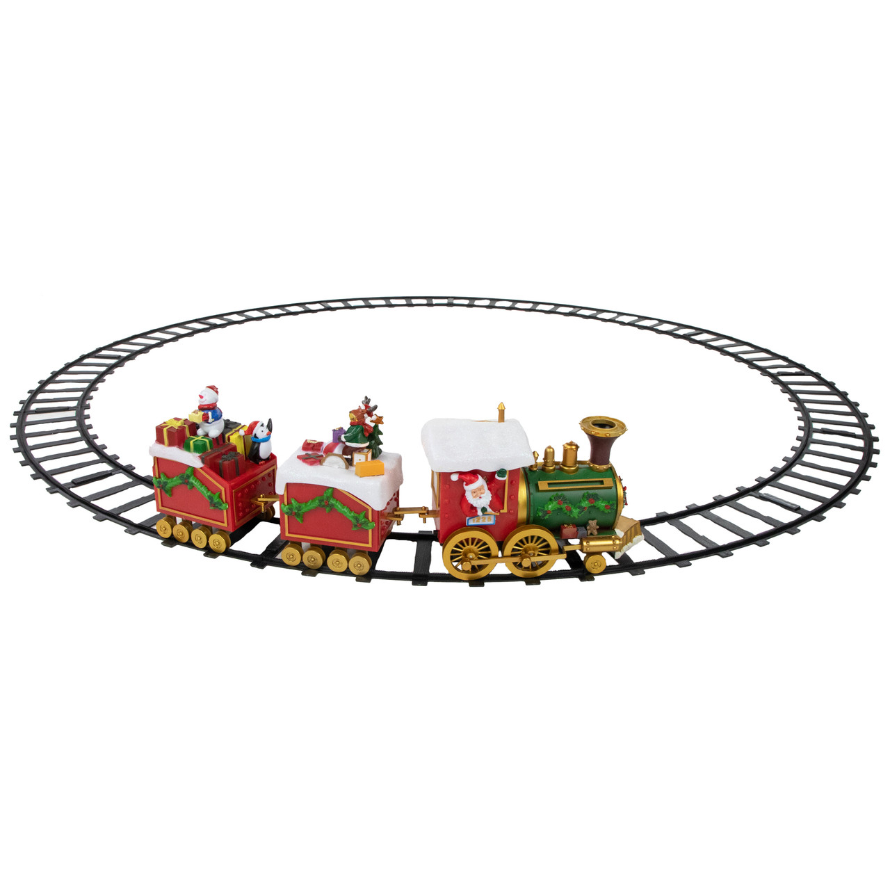 16-Piece LED Lighted Musical and Animated Christmas Village Train