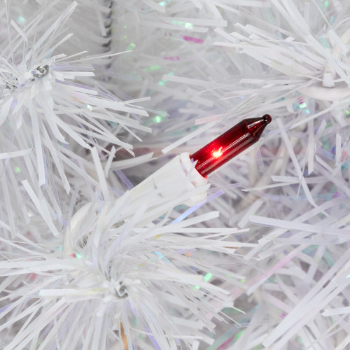 Pre-lit Medium White Pine Artificial Christmas Tree - 3' - Multi-Color Lights