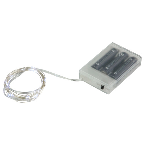 20-Count Pure White LED Micro Fairy Christmas Lights - 6ft, Copper Wire