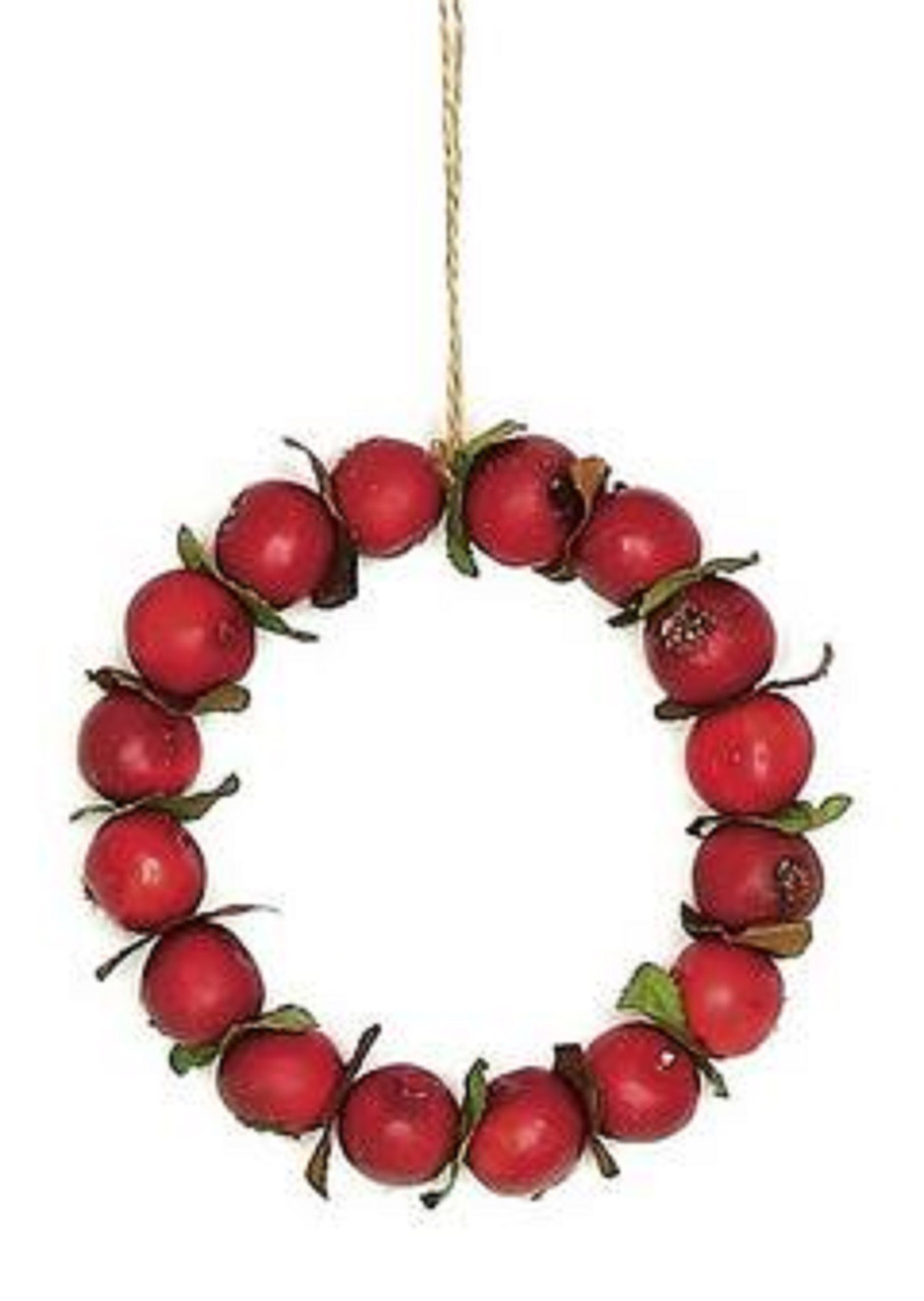 4.5" Red Crab Apple Autumn Harvest Christmas Wreath Ornament