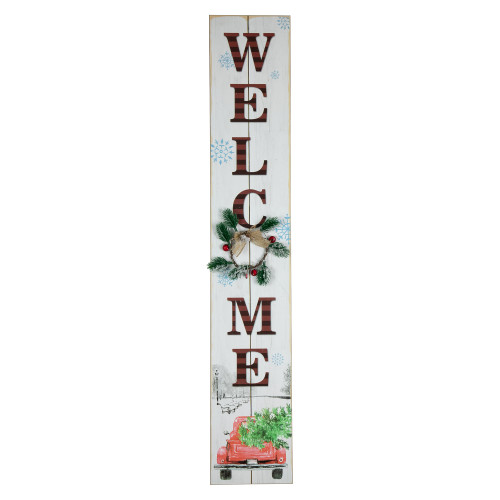 31.75" LED Lighted Welcome Sign with Truck Christmas Sign
