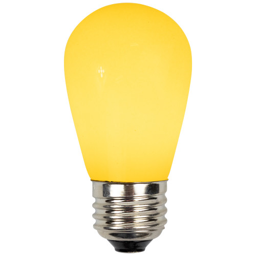 Pack of 25 Opaque Yellow LED S14 Christmas Replacement Light Bulbs - 1.3 Watts