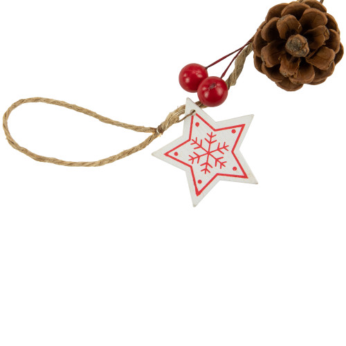 Pre-Lit B/O Tree, Star, and Pinecone Christmas Garland - 6.5' - Warm White
