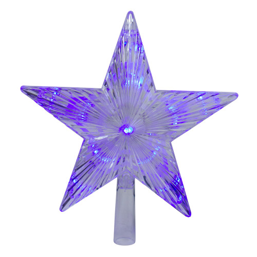 9.5" Lighted Color Changing 5 Point Star Tree Topper - White and Blue LED Lights