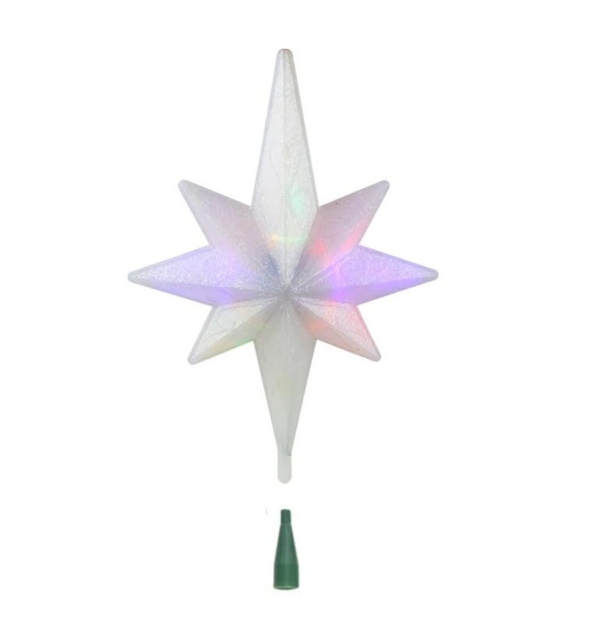 14.5" Winter Frost B/O Multi-Color LED Bethlehem Star Christmas Tree Topper