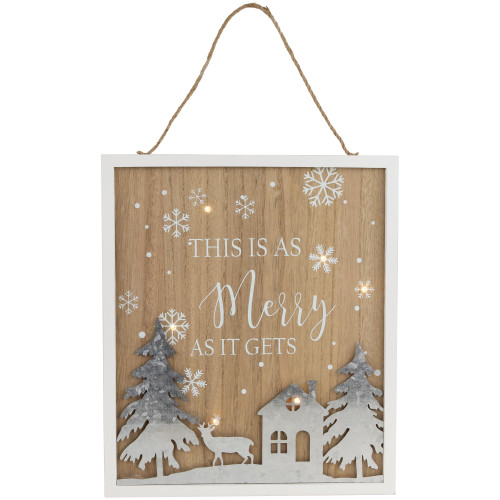 Lighted "This Is As Merry As It Gets" Christmas Wall Sign - 13.75"