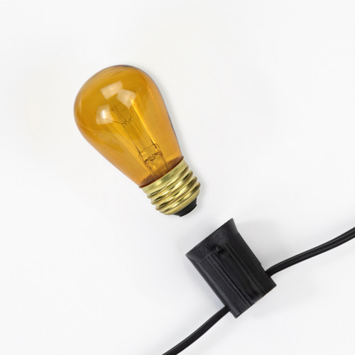 Incandescent S14 Christmas Replacement Bulbs - Amber - Pack of 25