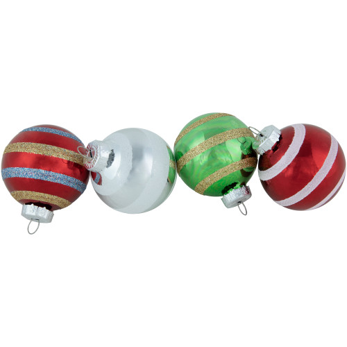 12ct Multi Color Vintage Design Glass Ball Christmas Ornaments 2.25" (55mm)