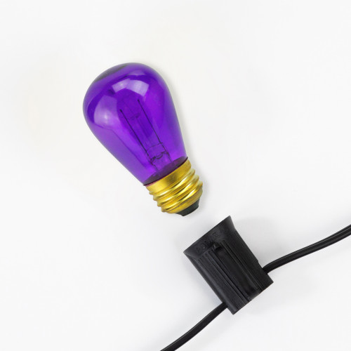 Pack of 25 Transparent Purple S14 Christmas Replacement Bulbs