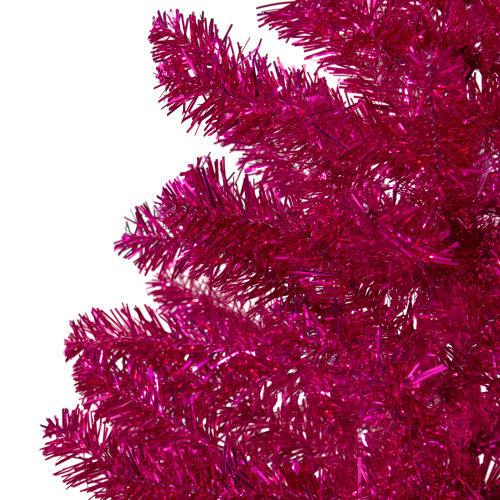 3' Metallic Pink Tinsel Artificial Christmas Tree - Unlit