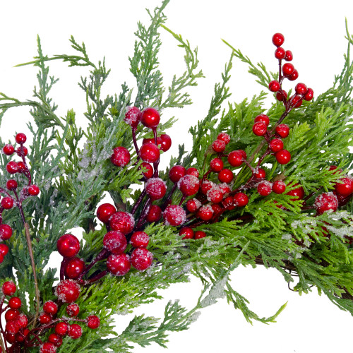 Real Touch?? Iced Berries and Pine Artificial Christmas Wreath  - 24" - Unlit