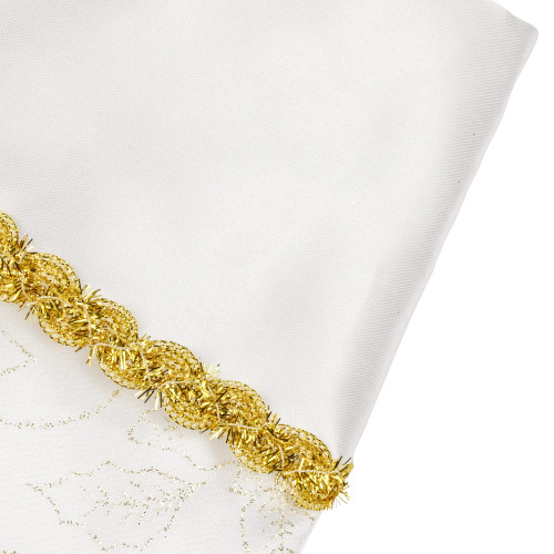 20.5" White and Gold Glitter Poinsettia Christmas Stocking